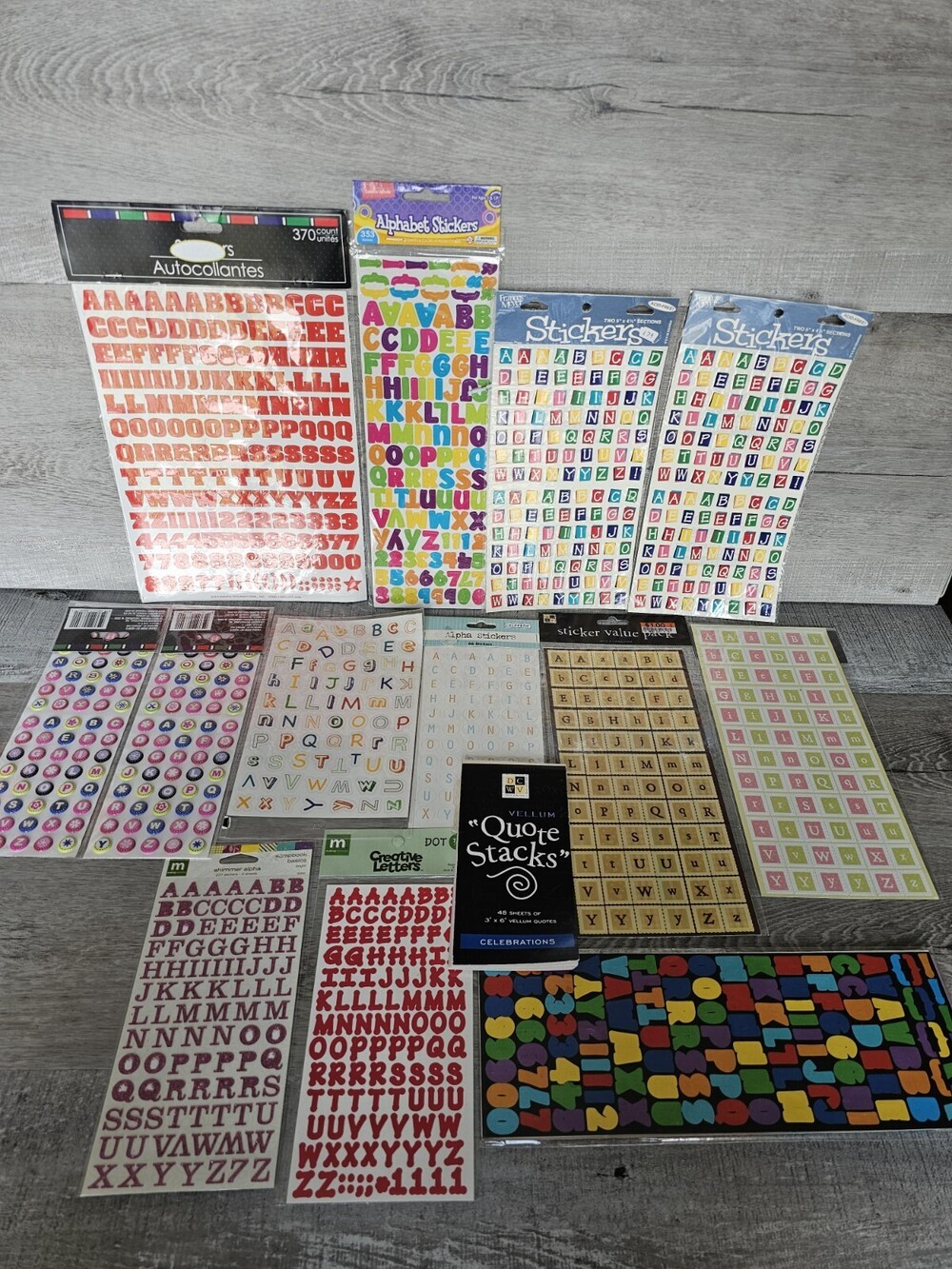 Lot 13 Packs Stickers Letters Numbers Colorful Scrapbooking NEW #3